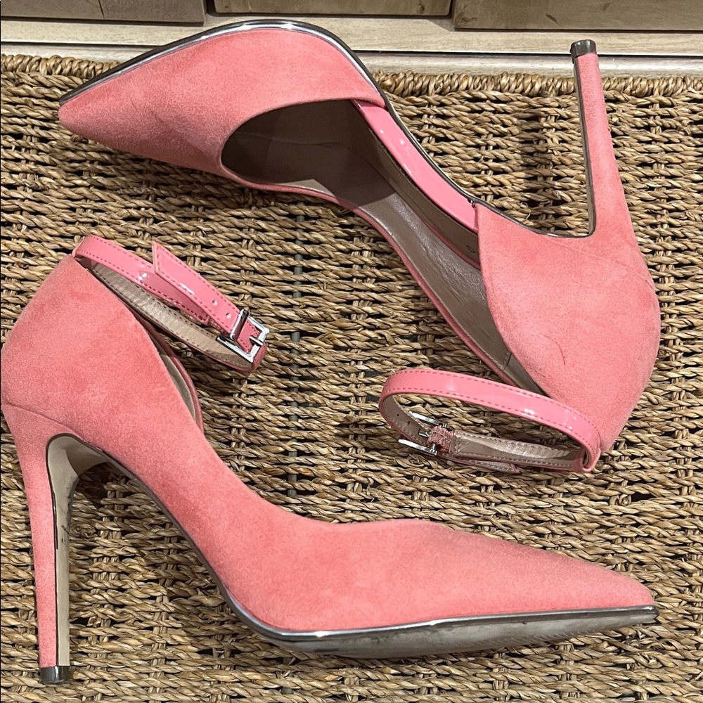 Call It Spring Coral Suede Heels
